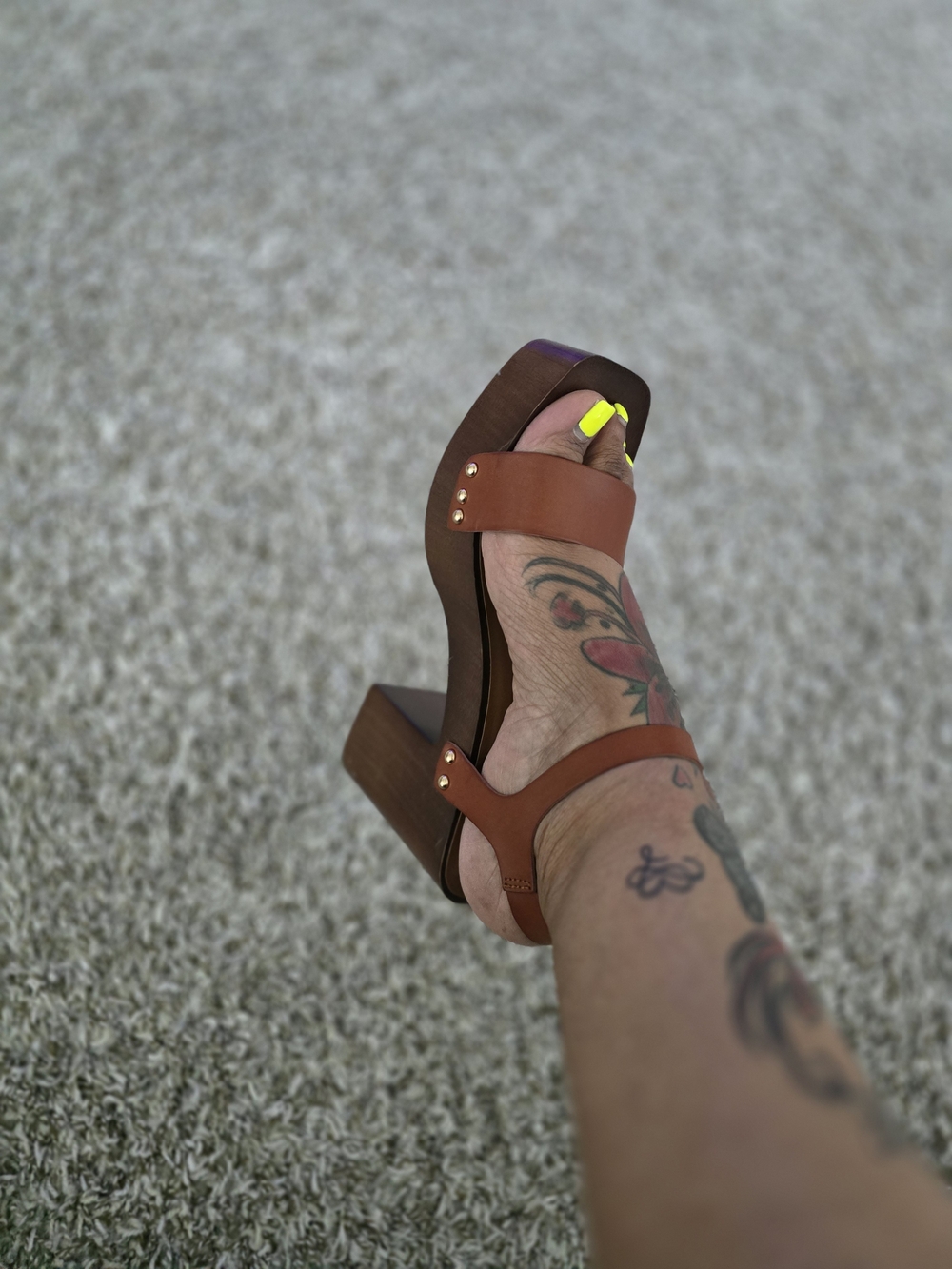 Women's Brown Platform Block Heel Sandals - Classic Strappy Style